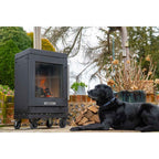BBQube HeatQube heater beside dog