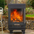 BBQube HeatQube outdoor heater on patio