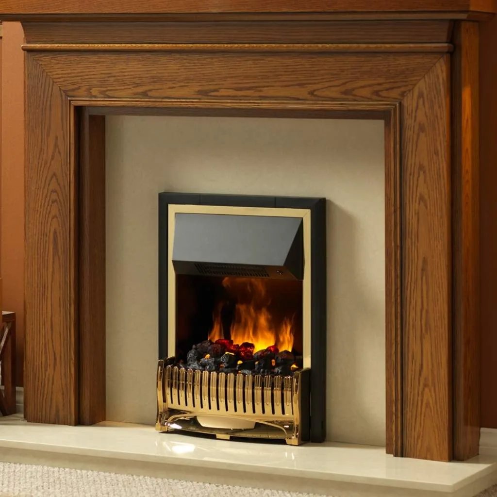 Dimplex Bellemont Optimyst brass fire fireplace setting Instyora