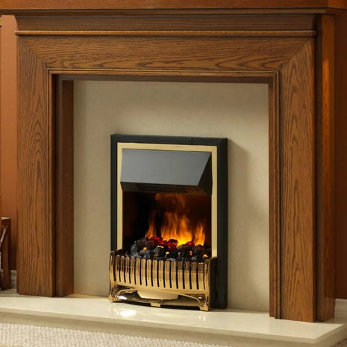 Dimplex Bellemont Optimyst brass fire fireplace setting Instyora