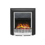 Dimplex Kingsley Deluxe chrome electric fire front view Instyora