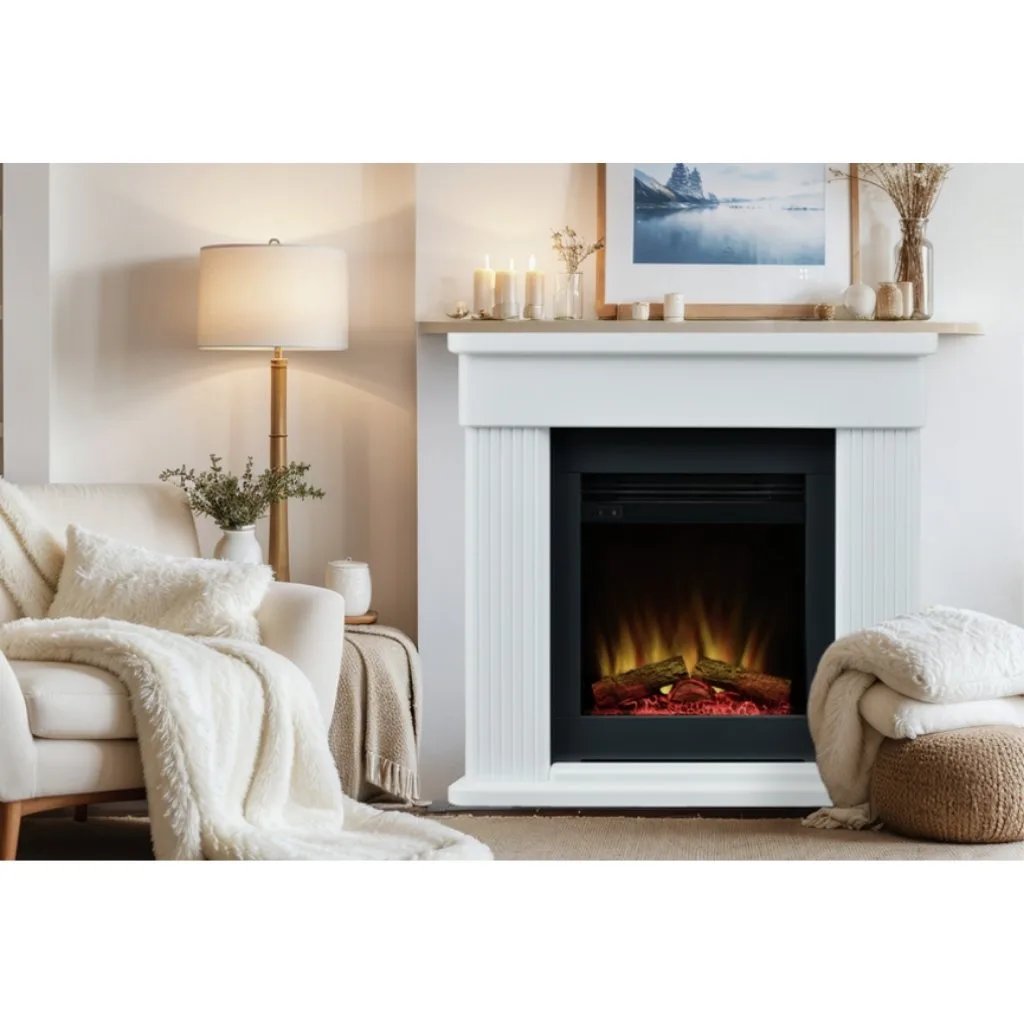 Dimplex Portland 23 Optiflame fireplace bright room setting Instyora