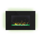 Dimplex Toluca Deluxe crystal fire green glow front view Instyora