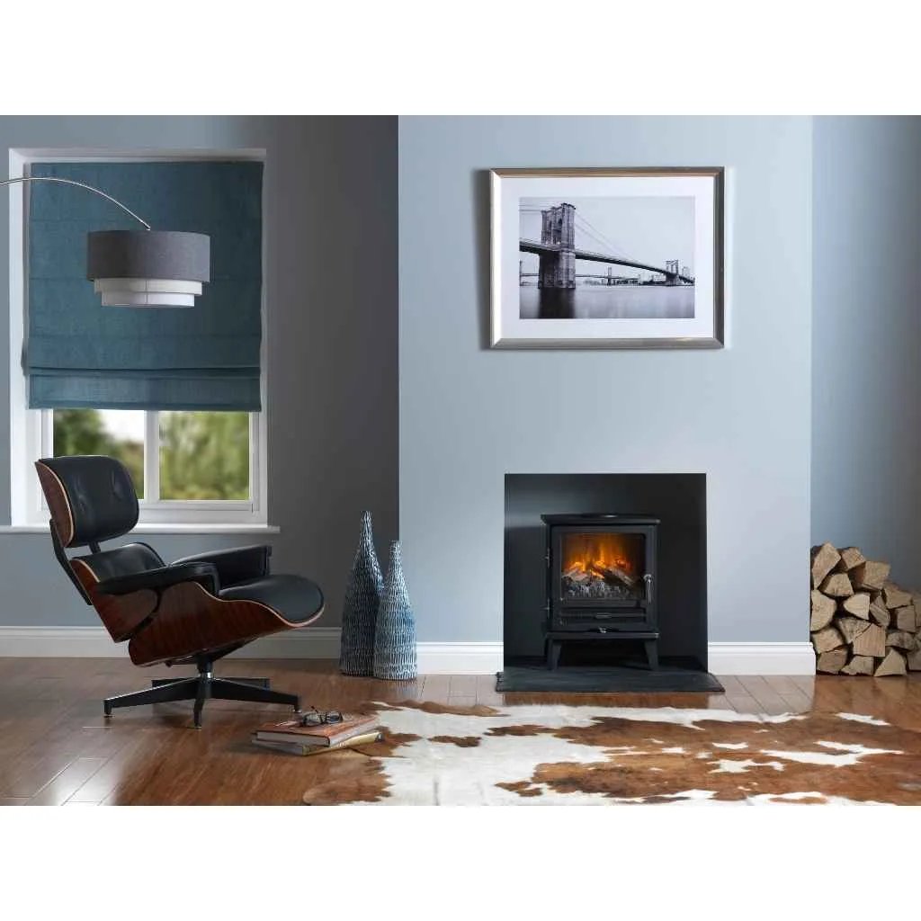 Dimplex Willowbrook Optimyst electric stove room setting front view Instyora