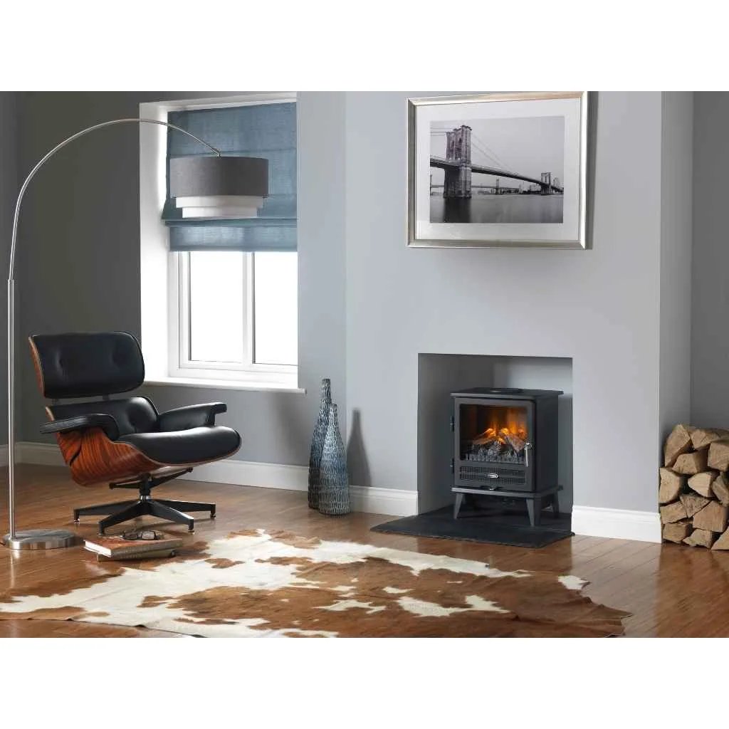 Dimplex Willowbrook Optimyst electric stove room setting left view Instyora