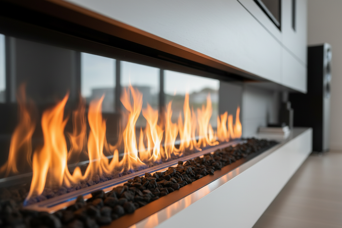 Close-up of Integrated Fireplace Flames