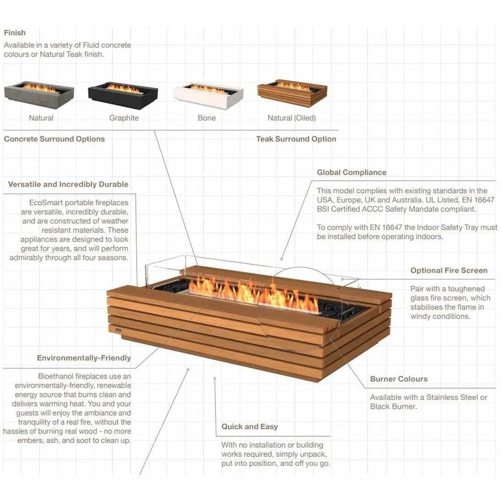 EcoSmart Fire Cosmo 50 - Fire Pit Table - Portable