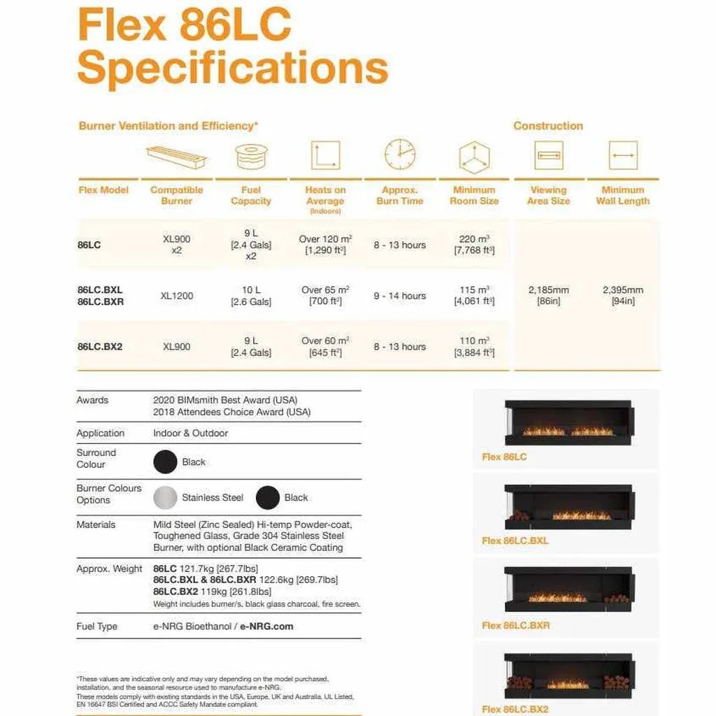 EcoSmart Fire Flex 86 Bioethanol Single Room Fireplace Insert