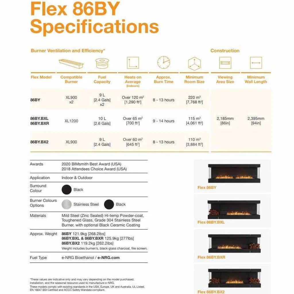 EcoSmart Fire Flex 86 Bioethanol Single Room Fireplace Insert