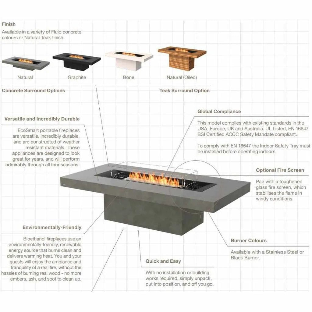 EcoSmart Fire Gin 90 (Dining) - Portable Table