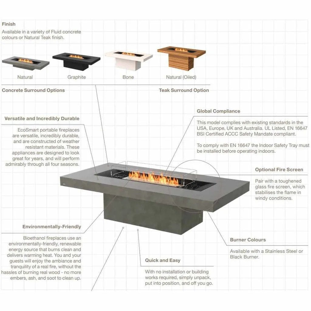 EcoSmart Fire Gin 90 (Low) - Portable Table