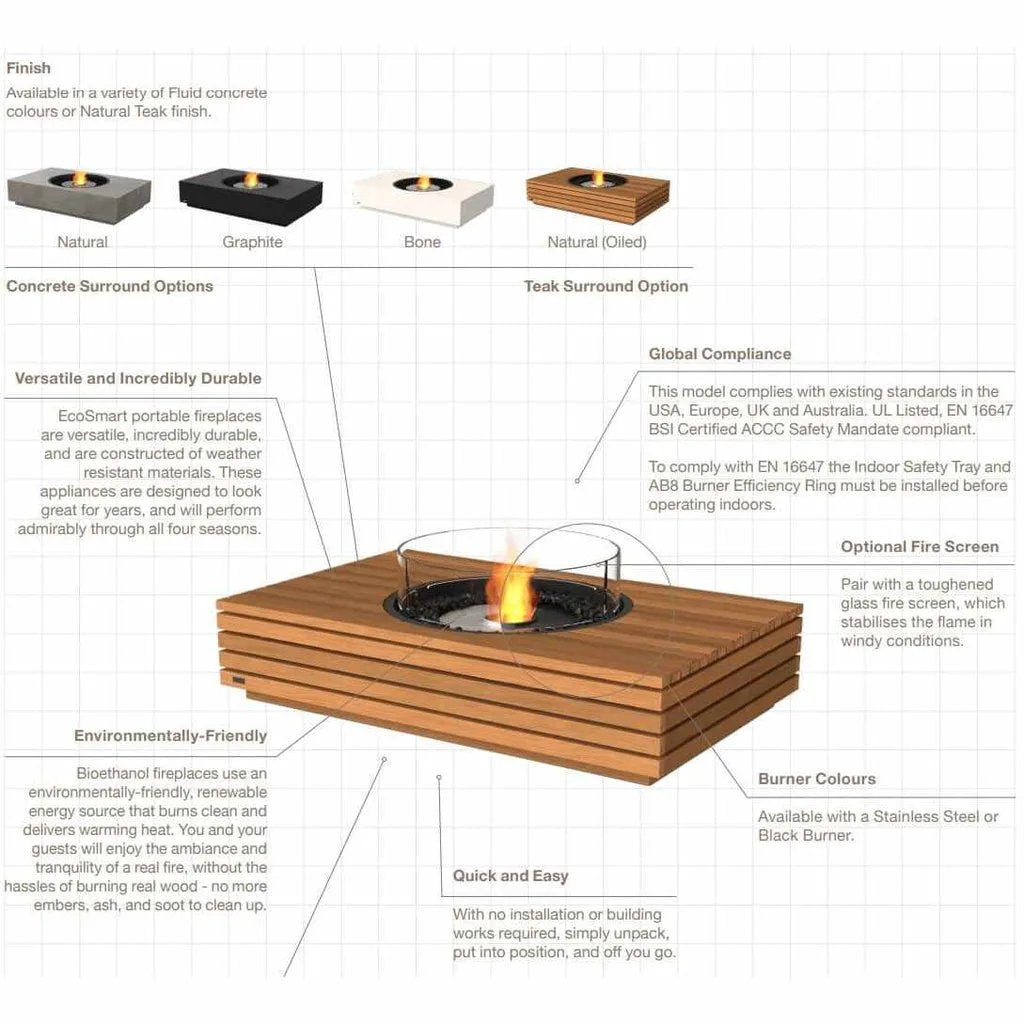 EcoSmart Fire Martini 50 - Fire Pit Table - Portable