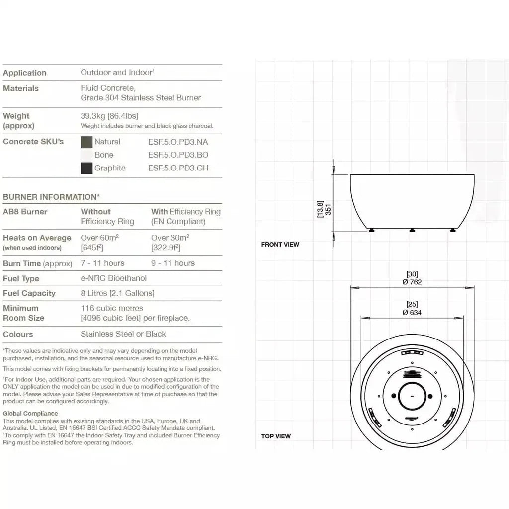 EcoSmart Fire Pod 30 Portable Fire Pit Bowl