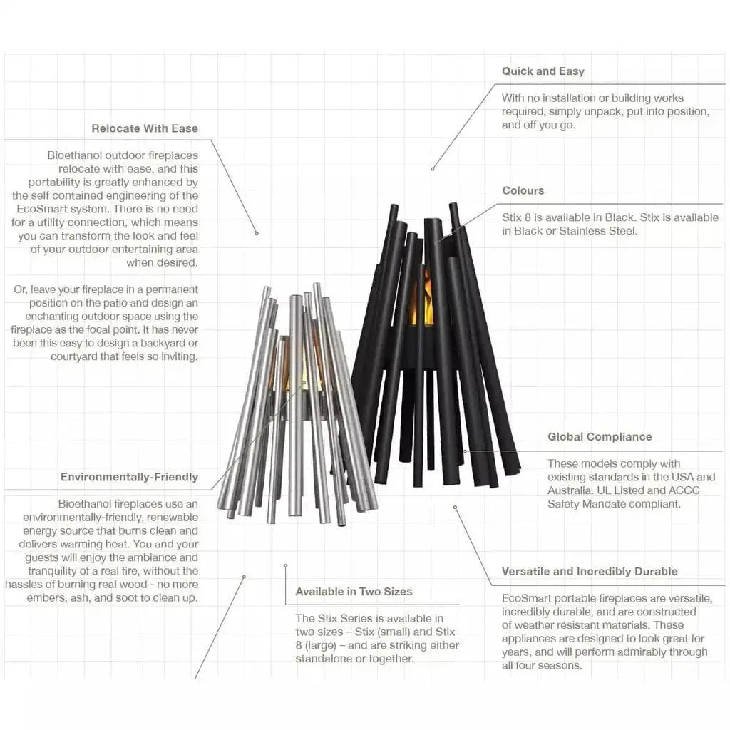 EcoSmart Fire Stix - Designer Portable Fire Pit